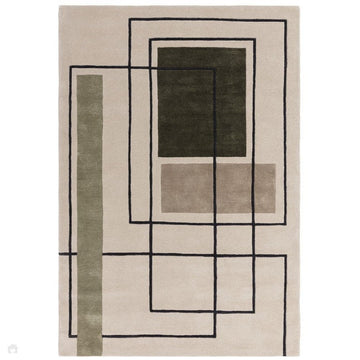 Reef RF21 Outline Modern Geometric Hand-Woven Wool Beige/Khaki/Charcoal Rug-Asiatic Carpets-Rug Love - The Most Loved Rug Store